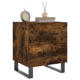 Berkfield Home Bedside Cabinet Smoked Oak 40x35x47.5 cm Engineered Wood in Brown - thumbnail 3