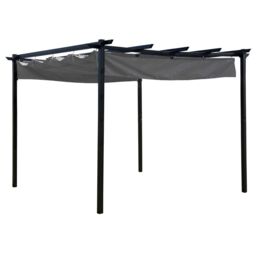Charles Bentley 3 x 3m Steel Pergola Gazebo Modern for Garden Showerproof - Grey - thumbnail 1