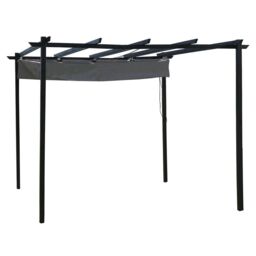 Charles Bentley 3 x 3m Steel Pergola Gazebo Modern for Garden Showerproof - Grey - thumbnail 2
