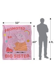 "Hasbro Peppa Pig Promoted To Big Sister Silky Touch Blanket 50"" x 60"" in White" - thumbnail 5