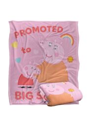 "Hasbro Peppa Pig Promoted To Big Sister Silky Touch Blanket 50"" x 60"" in White" - thumbnail 2