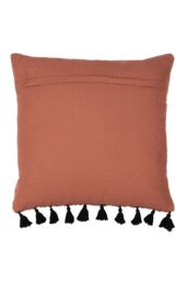 Furn Radian Semi Circle Tufted Cotton Tasselled Cushion in Red - Size: 45 cm x 45 cm - thumbnail 2