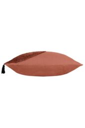 Furn Radian Semi Circle Tufted Cotton Tasselled Cushion in Red - Size: 45 cm x 45 cm - thumbnail 3