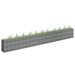 Berkfield Home Gabion Raised Bed Galvanised Steel 450x30x60 cm in Silver - Size: 450 x 30 x 60 cm