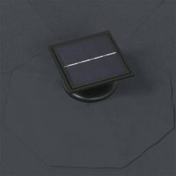 Berkfield Home Elegant Wall-mounted Parasol with LEDs & Metal Pole 300 cm Anth in Dark Grey - thumbnail 6
