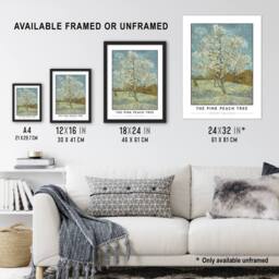 "Artery8 Van Gogh The Pink Peach Tree Souvenir de Mauve Wall Art Print in Blue - Size: W24"" x H32""" - thumbnail 3