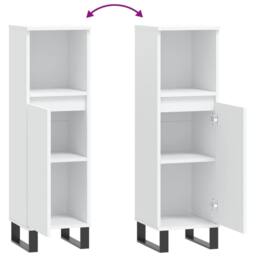 Berkfield Home Bathroom Cabinet White 30x30x100 cm Engineered Wood - Size: 30 x 30 x 100 cm - thumbnail 9