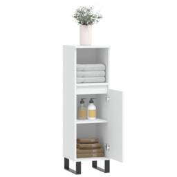 Berkfield Home Bathroom Cabinet White 30x30x100 cm Engineered Wood - Size: 30 x 30 x 100 cm - thumbnail 4