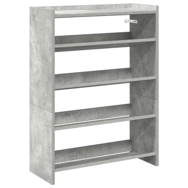 Berkfield Home Shoe Rack Concrete Grey 60x25x81 cm Engineered Wood - Size: 60 x 25 x 81 cm - image 1