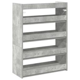 Berkfield Home Shoe Rack Concrete Grey 60x25x81 cm Engineered Wood - Size: 60 x 25 x 81 cm - thumbnail 6