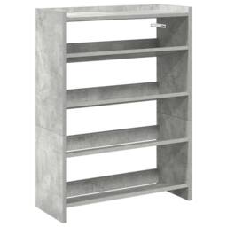 Berkfield Home Shoe Rack Concrete Grey 60x25x81 cm Engineered Wood - Size: 60 x 25 x 81 cm - thumbnail 1