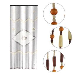 Nordara Natural Wooden Beaded Door Curtain 31 Lines 90*208CM in Brown - thumbnail 3