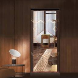 Nordara Natural Wooden Beaded Door Curtain 31 Lines 90*208CM in Brown - thumbnail 5