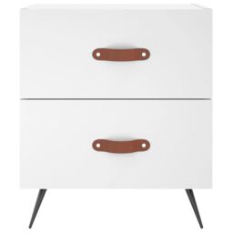 Berkfield Home Bedside Cabinet White 40x35x47.5 cm Engineered Wood - thumbnail 4