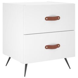 Berkfield Home Bedside Cabinet White 40x35x47.5 cm Engineered Wood - thumbnail 2