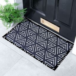 Artsy Mats Black Geometric Triangles Indoor & Outdoor Doormat - 70x40cm - Size: 40 cm x 70 cm - thumbnail 1