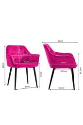 Groundlevel Set of 2 Velvet Upholstered Dining Chairs in Pink - thumbnail 3