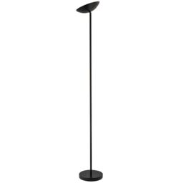 Happy Homewares Modern LED Uplighter Metal Floor Lamp with Memory Dimmer Button in Black - thumbnail 1