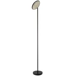 Happy Homewares Modern LED Uplighter Metal Floor Lamp with Memory Dimmer Button in Black - thumbnail 2