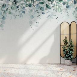 Superfresco Easy Botanical Cascade Duck Egg Print To Order 3m x 2.8m Mural in Blue - thumbnail 1