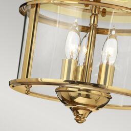 Netlighting Gentry 3 Light Flush Mount Ceiling Light Polished Brass E14 in Yellow - thumbnail 2