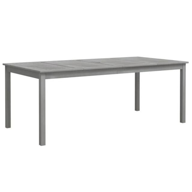 Berkfield Home Garden Table Grey 200x100x75 cm Solid Wood Acacia - Size: 200 x 100 x 75 cm - image 1