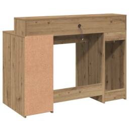 Berkfield Home Desk with LED Lights Artisian Oak 120x55x91 cm Engineered Wood in Brown - Size: 120 x 55 x 91 cm - thumbnail 8
