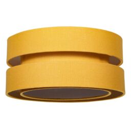 Happy Homewares Contemporary Linen Fabric Triple Tier Ceiling Pendant Light Shade in Mustard - Size: 14 inches - thumbnail 2