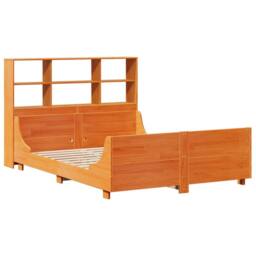 Berkfield Home Bookcase Bed without Mattress Wax Brown 160x200 cm Solid Wood - thumbnail 3