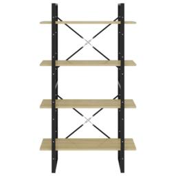 Berkfield Home 4-Tier Book Cabinet Sonoma Oak 80x30x140 cm Engineered Wood in Brown - Size: 80 x 30 x 140 cm - thumbnail 5
