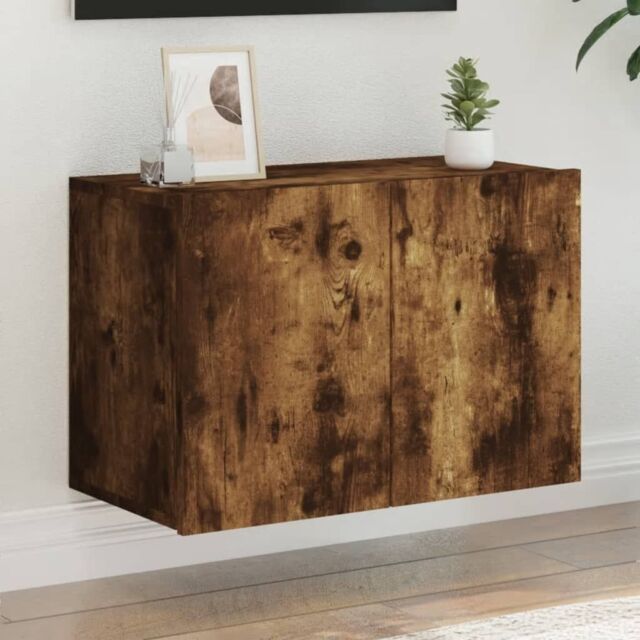 Berkfield Home TV Cabinet Wall-mounted Smoked Oak 60x30x41 cm in Brown - Size: 60 x 30 x 41 cm - image 1