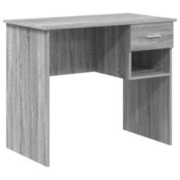 Berkfield Home Desk with Storage Grey Sonoma 90x49.5x75 cm Engineered wood - thumbnail 1