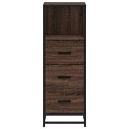 Berkfield Home Comfortable Bathroom Cabinet Brown Oak 35x37.5x100 cm Engineered Wood - thumbnail 5