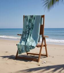 LARANGE Beach Towel Bag Microfiber Waffle Double-Sided 160 X 80 in Green - thumbnail 3