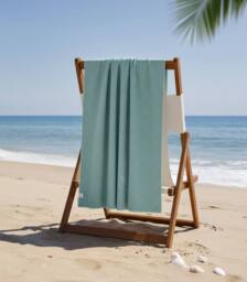 LARANGE Beach Towel Bag Microfiber Waffle Double-Sided 160 X 80 in Green - thumbnail 6