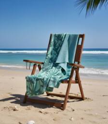 LARANGE Beach Towel Bag Microfiber Waffle Double-Sided 160 X 80 in Green - thumbnail 7