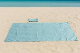 LARANGE Beach Towel Bag Microfiber Waffle Double-Sided 160 X 80 in Green - thumbnail 2