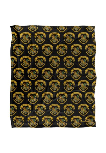 Harry Potter Illustrated Hogwarts Crest Officially Licensed Silky Touch Super Soft Throw Blanket 152x127 cm in White - image 1