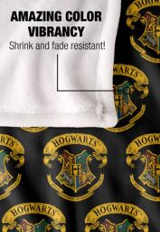 Harry Potter Illustrated Hogwarts Crest Officially Licensed Silky Touch Super Soft Throw Blanket 152x127 cm in White - thumbnail 4