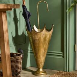 Dibor Vintage Regal Gold Home Decore Storage Umbrella Stand H75 x W30cm
