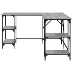 Berkfield Home Decorative Desk Grey Sonoma 139x139x75 cm Engineered Wood - Size: 139 x 139 x 75 cm - thumbnail 5