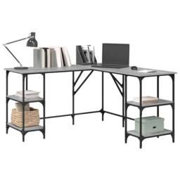 Berkfield Home Decorative Desk Grey Sonoma 139x139x75 cm Engineered Wood - Size: 139 x 139 x 75 cm - thumbnail 4