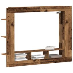 Berkfield Home TV Cabinet Wall-Mounted Old Wood 152x22x113 cm in Brown - Size: 152 x 22 x 113 cm - thumbnail 3