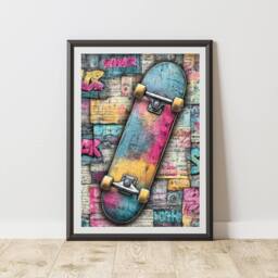60 SECOND MAKEOVER Skateboard Graffiti Print Urban Street Art Poster Junk Journal - Size: A4 - thumbnail 1