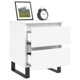 Berkfield Home Elegant Bedside Cabinet White 40x35x50 cm Engineered Wood - Size: 40 x 35 x 50 cm - thumbnail 4
