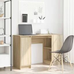 Berkfield Home Durable Desk Sonoma Oak 120x42x76 cm Engineered Wood in Light Brown - Size: 120 x 42 x 76 cm - thumbnail 2