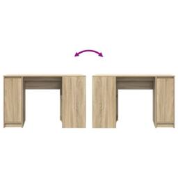 Berkfield Home Durable Desk Sonoma Oak 120x42x76 cm Engineered Wood in Light Brown - Size: 120 x 42 x 76 cm - thumbnail 9