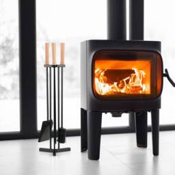Gymax 4 PCS Fireplace Tools Set Heavy-Duty Metal Fireside Kit Set With Poker in Black - thumbnail 6