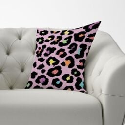 Warren Reed - Designer Pink Leopard Print Cushions - Size: 45 cm x 45 cm - thumbnail 3