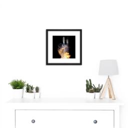 Artery8 NASA Kepler Telescope Delta Rocket Launch 8X8 Inch Square Wooden Framed Wall Art Print Picture with Mount in Black - thumbnail 2